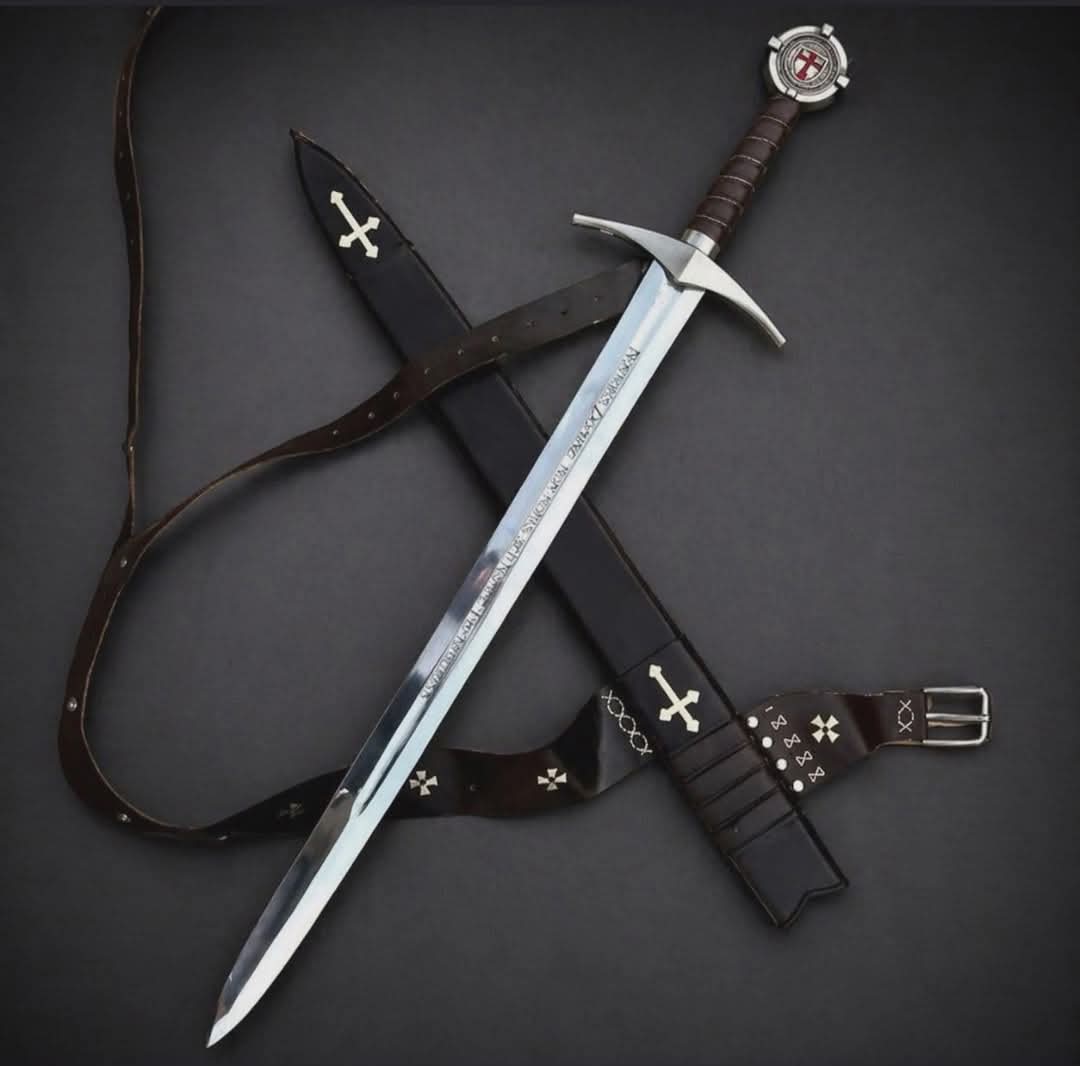 2 Handmade Swords with Black leather scabbarde
