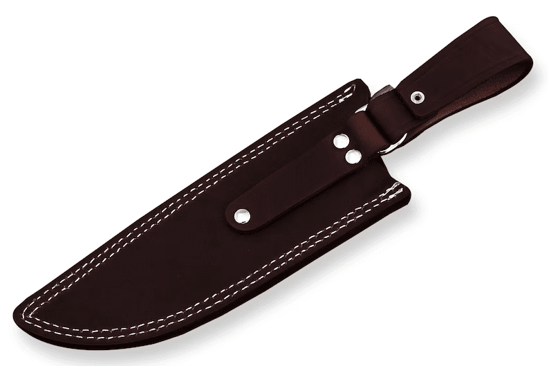 Premium Hand Forged Damascus Steel Kitchen Chef Knife with Leather Sheaths, Raindrop Damascus