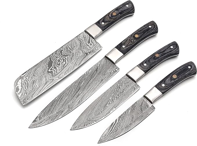 Open leather case showing empty individual knife sheaths