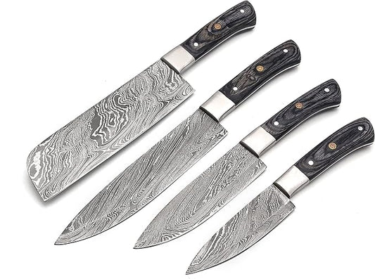 Open leather case showing empty individual knife sheaths