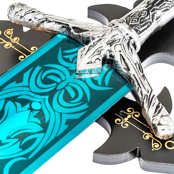 Fantasy greatsword displayed with wall mount