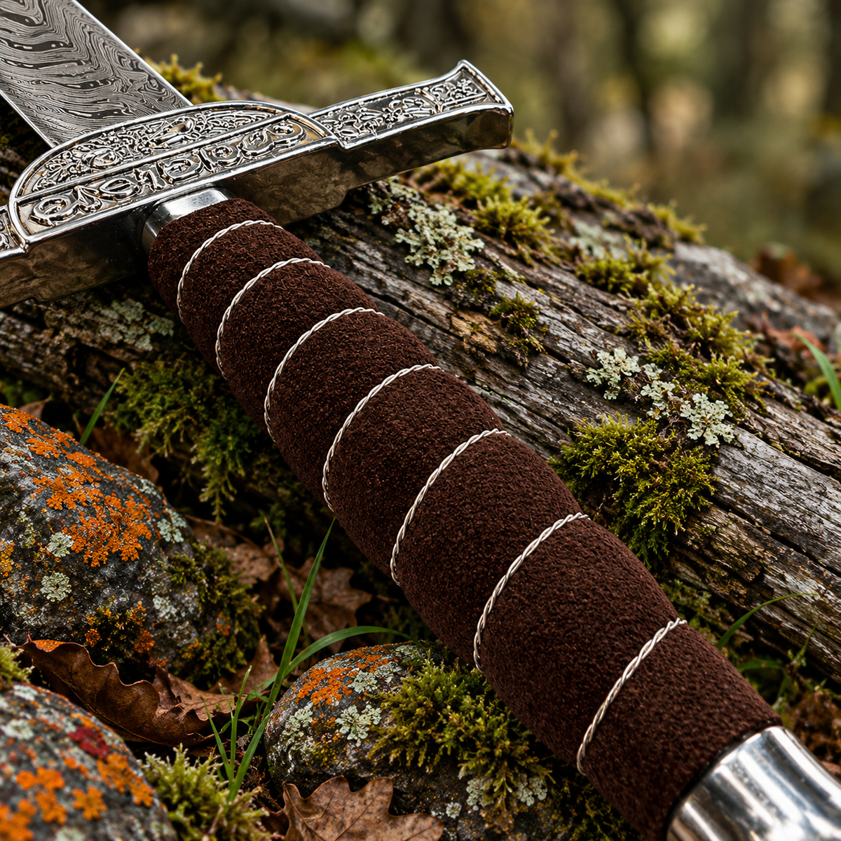Stainless steel Scottish display sword side profile