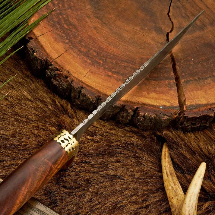 13 Inch Damascus Steel Bowie Knife with Rosewood Handle