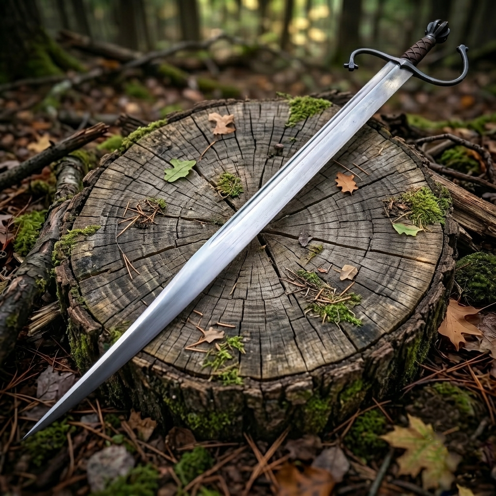 Handmade Medieval Sword, Longsword Display Prop, Fantasy Greatsword for LARP Cosplay, Anniversary Gift for Him