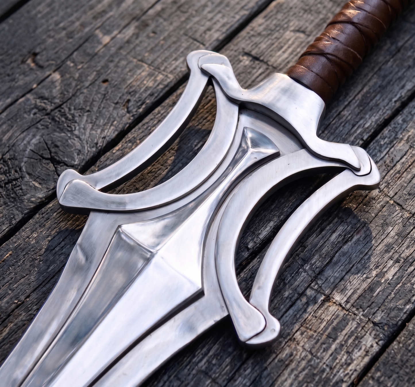Handmade HeMan Power Sword Replica, Stainless Steel Cosplay Prop, Leather Sheath