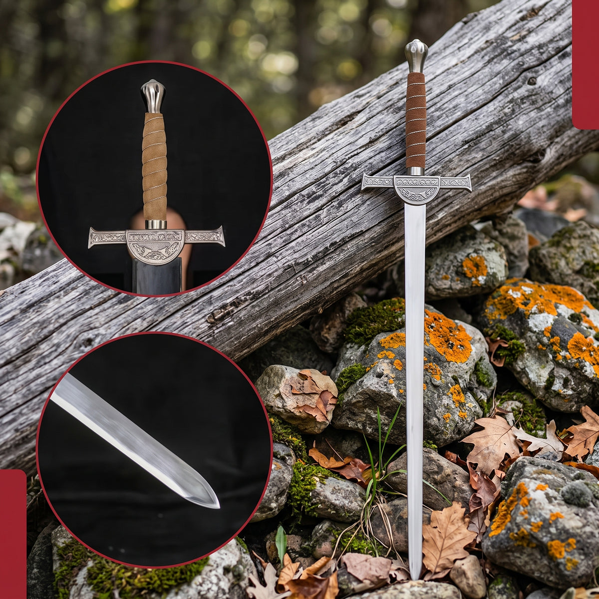 Stainless steel Scottish sword side profile