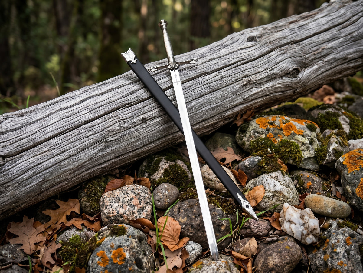 Stainless steel fantasy sword side profile
