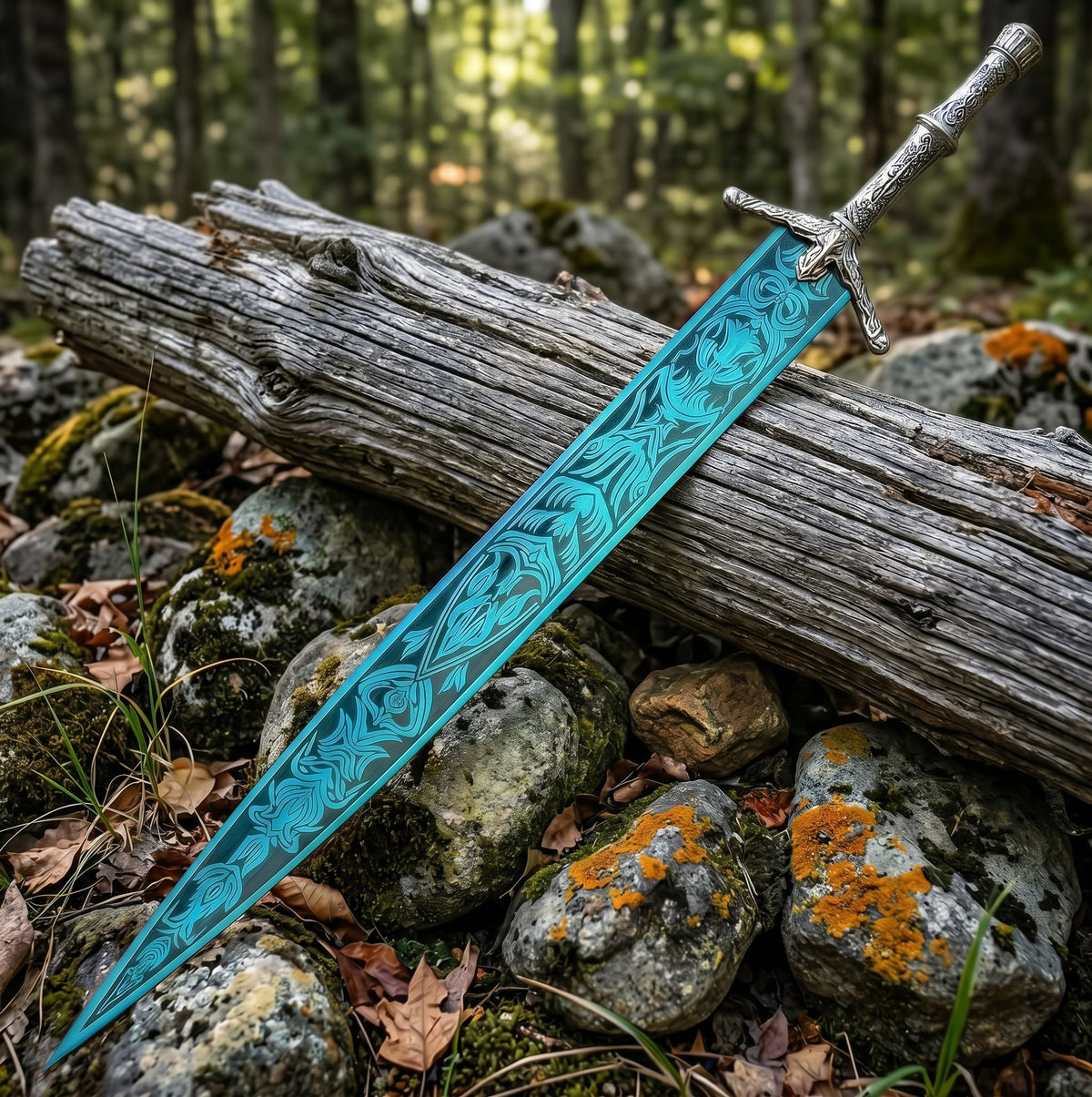 Handmade stainless steel fantasy greatsword full view