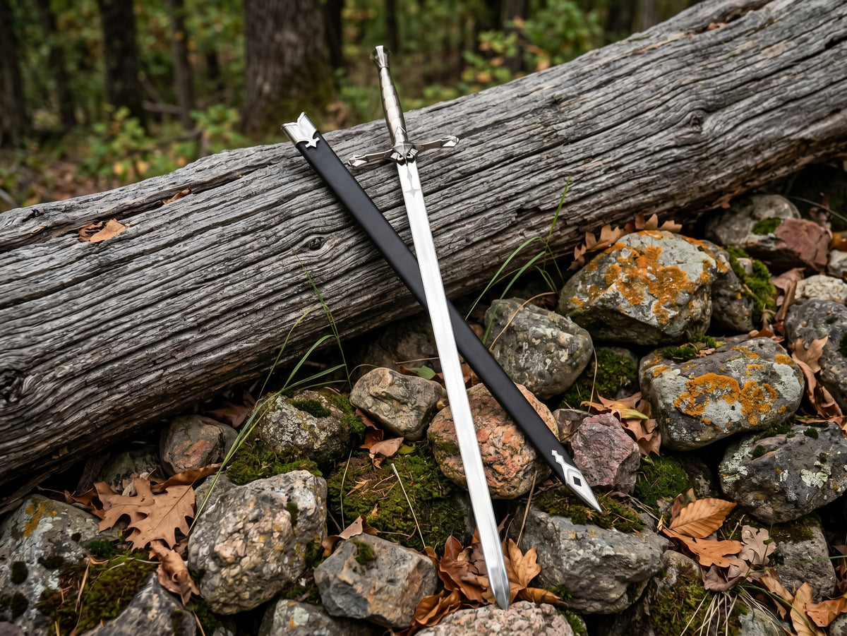 Gothic fantasy display sword with scabbard