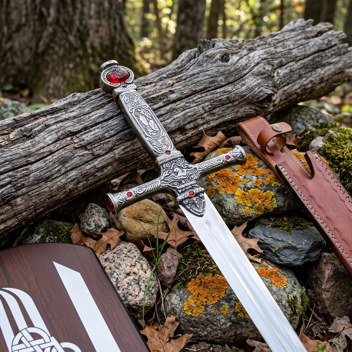 Decorative wizard sword with wall plaque