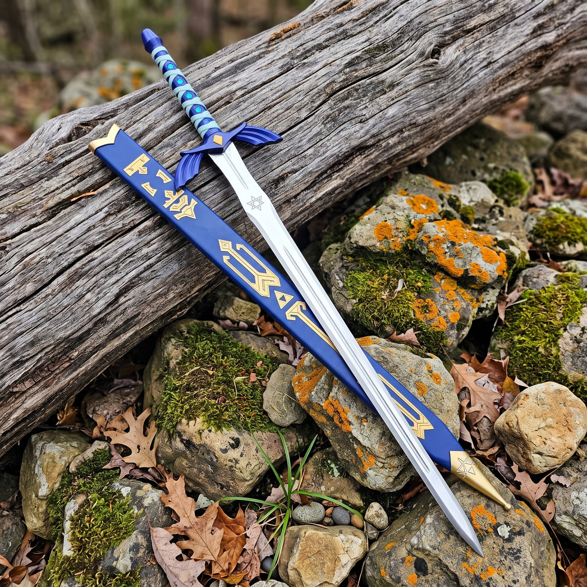 Handmade fantasy sword showing guard details