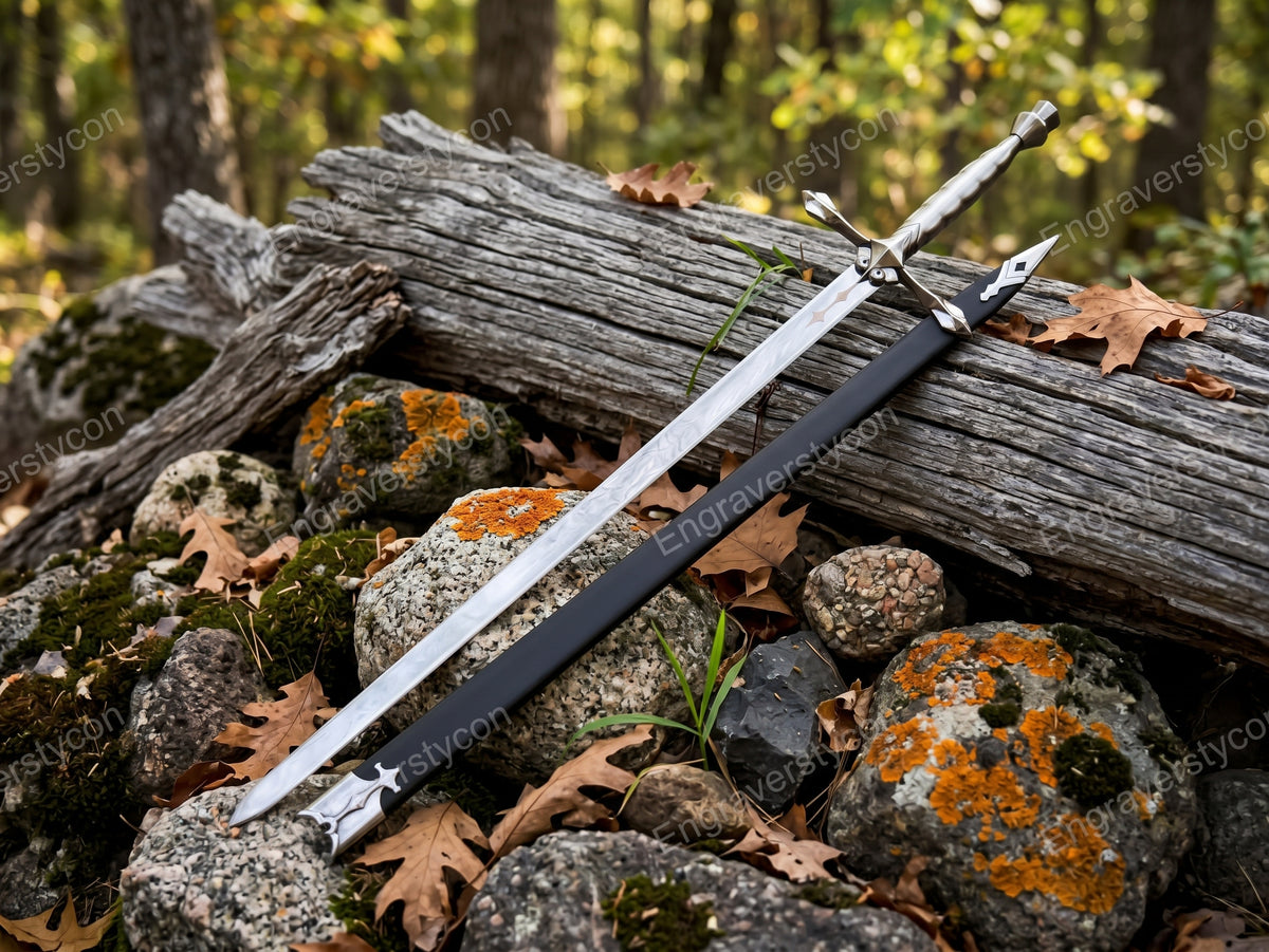 Handmade stainless steel Gothic fantasy longsword