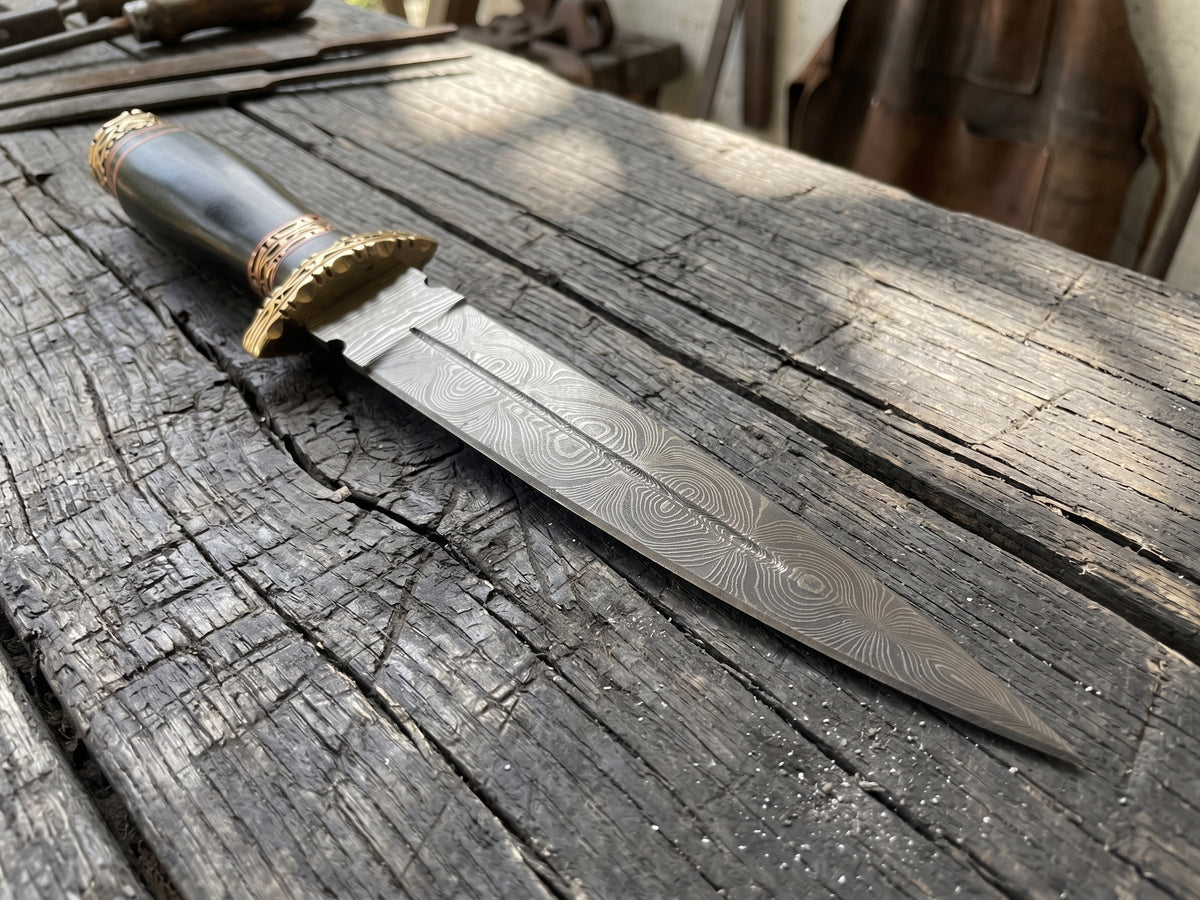 Handmade Damascus Steel Athame Knife, Resin Handle, Personalized Engraved Display Collectible Gift
