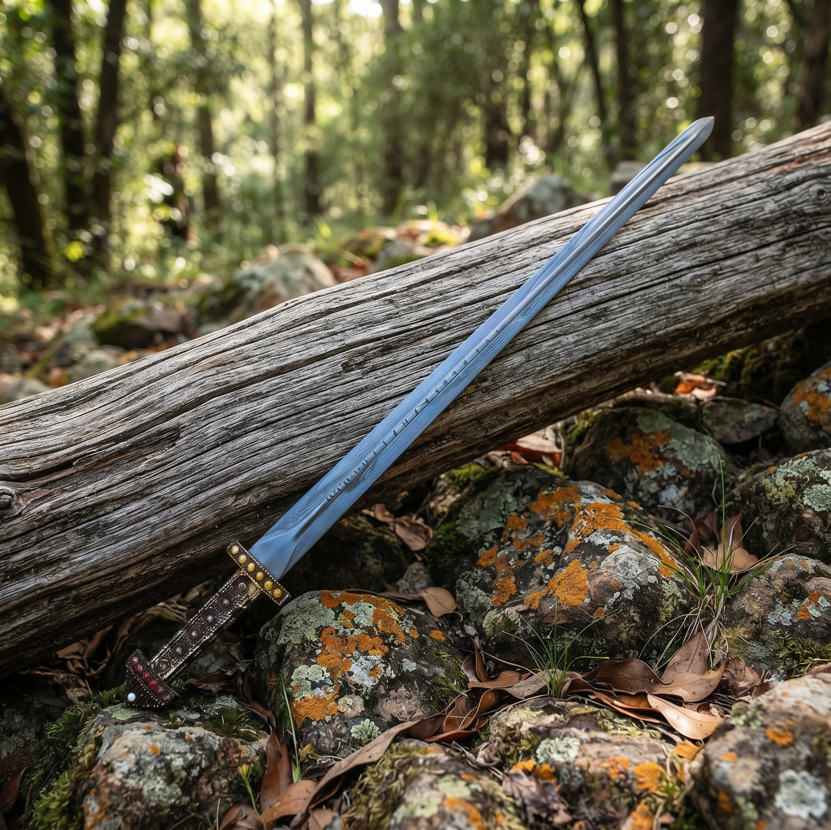 High carbon steel Viking sword full view