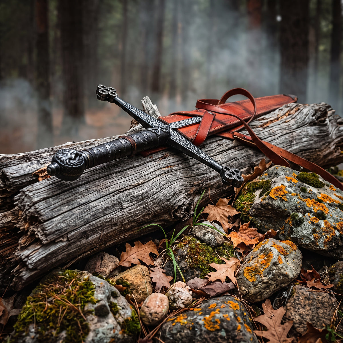Medieval Scottish claymore on plain background