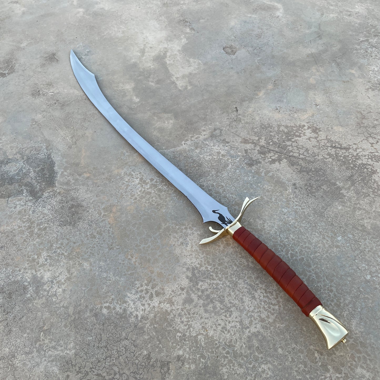Custom Handmade Heron Marked Sword with Scabbard, Best Gift For Christmas,Halloween Gift