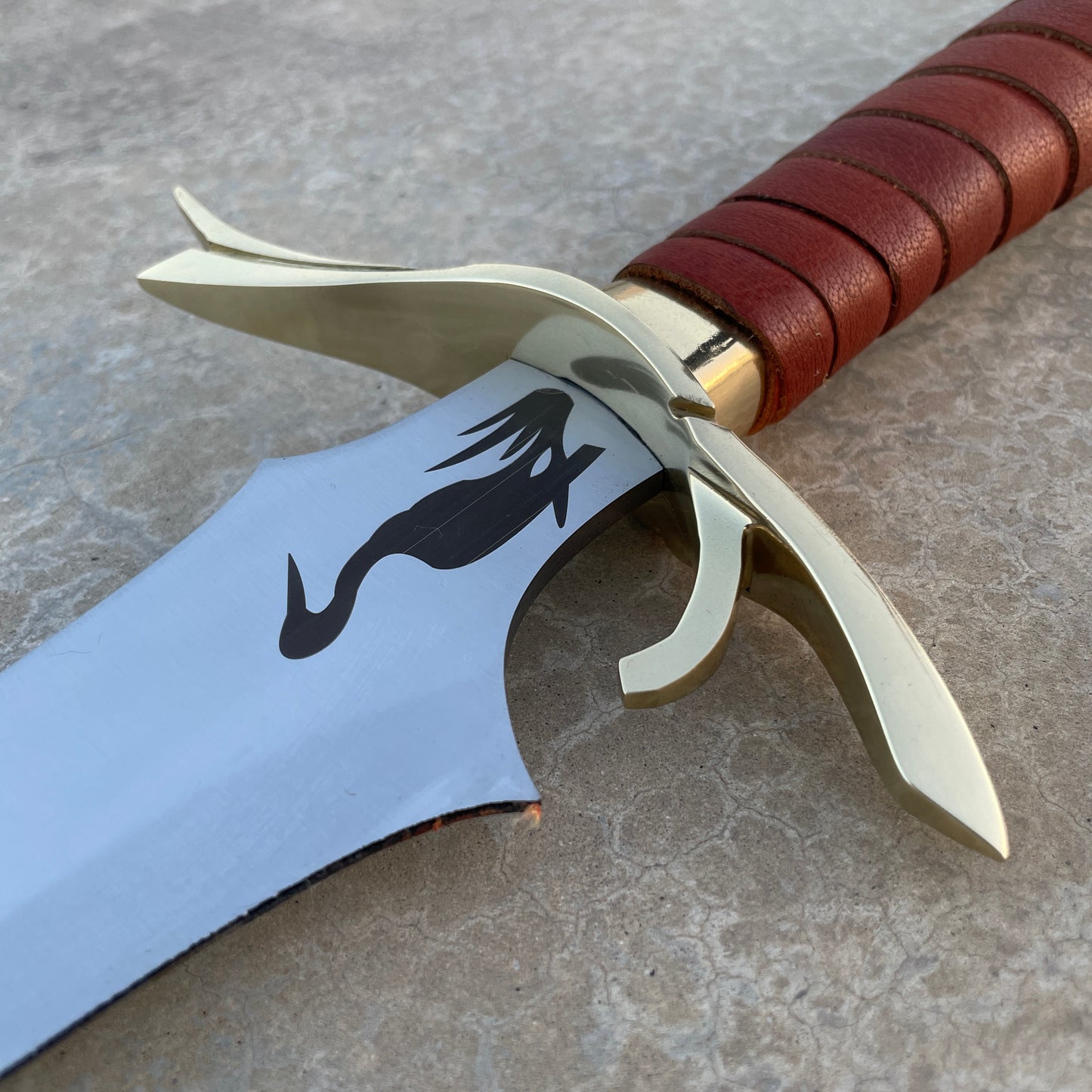 Custom Handmade Heron Marked Sword with Scabbard, Best Gift For Christmas,Halloween Gift