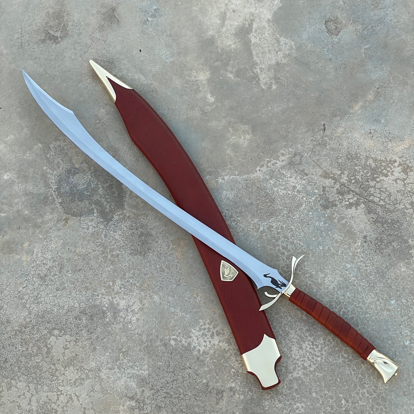 Custom Handmade Heron Marked Sword with Scabbard, Best Gift For Christmas,Halloween Gift