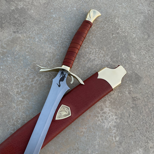 Custom Handmade Heron Marked Sword with Scabbard, Best Gift For Christmas,Halloween Gift