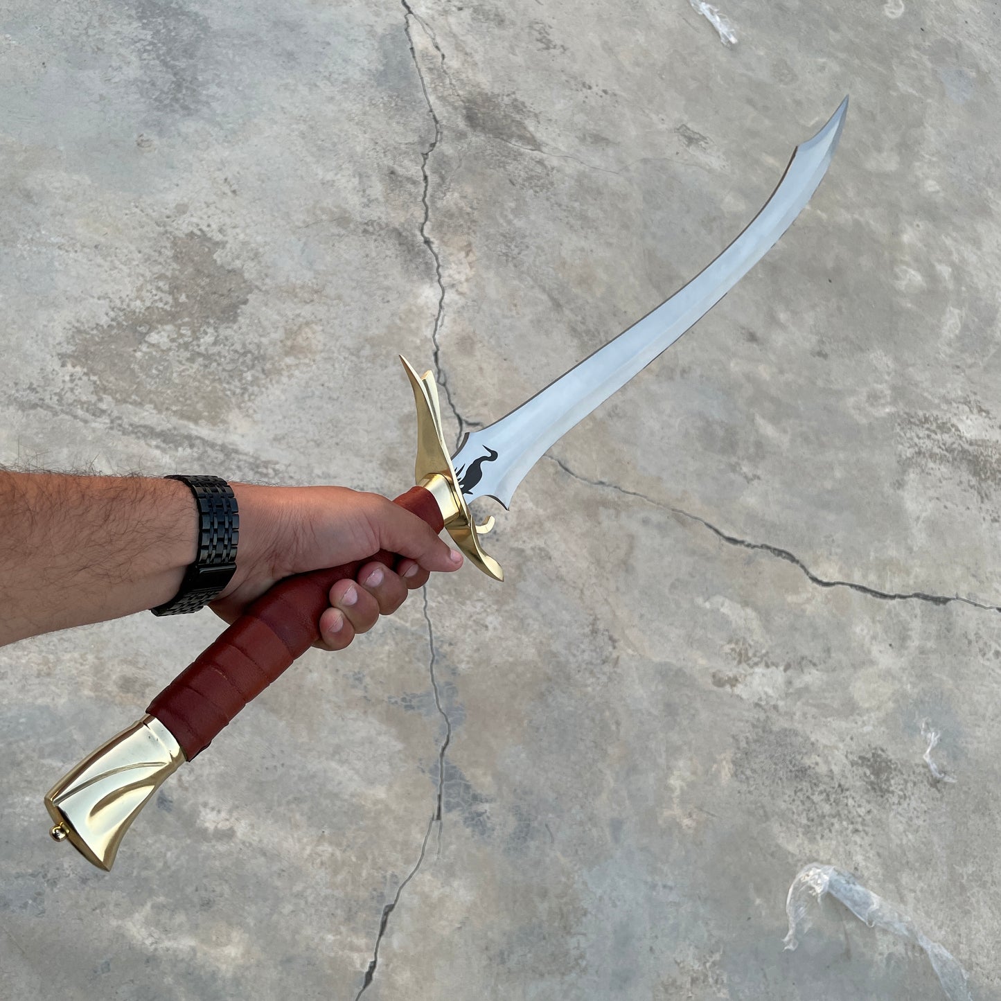 Custom Handmade Heron Marked Sword with Scabbard, Best Gift For Christmas,Halloween Gift