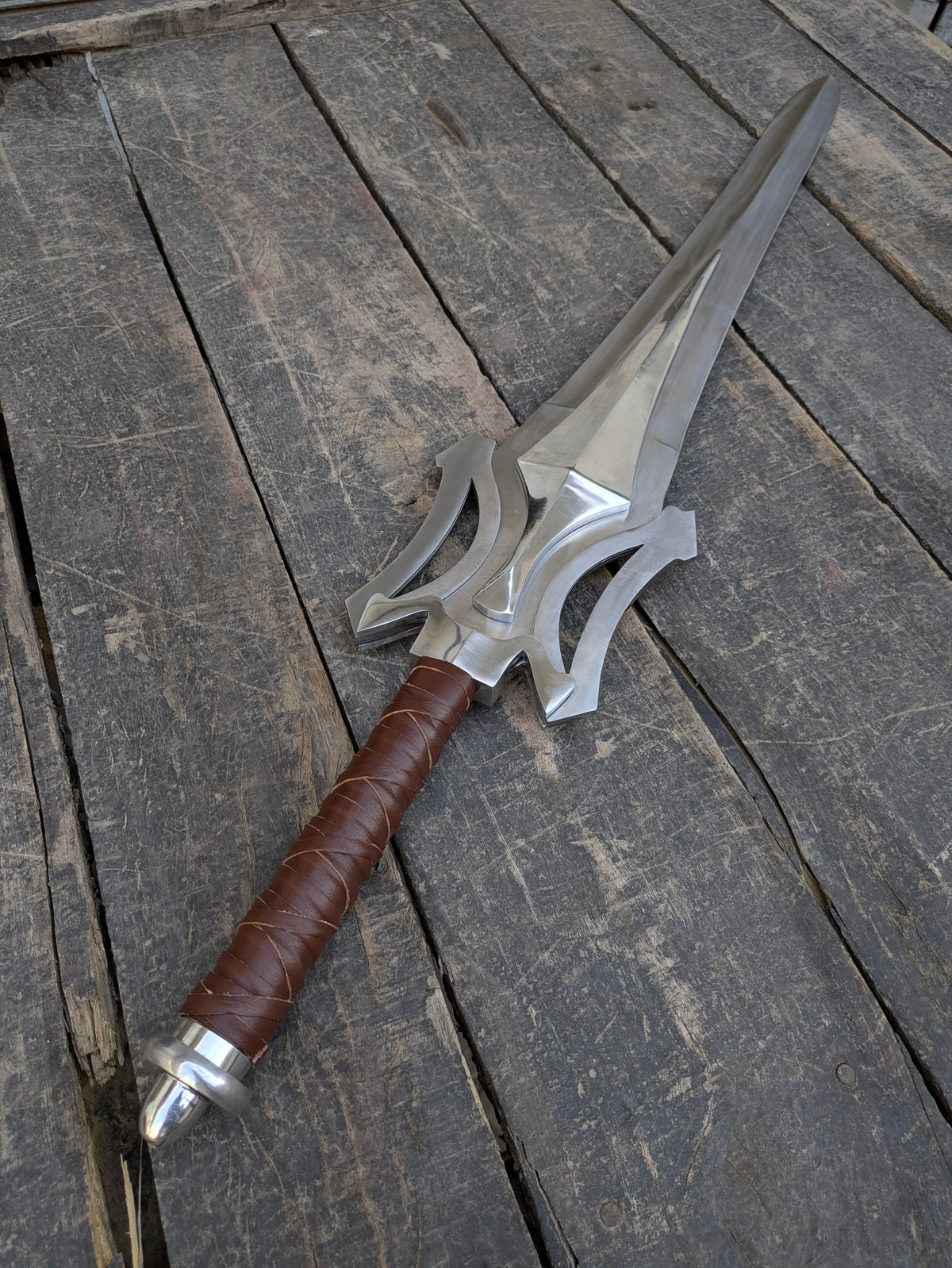 Handmade HeMan Power Sword Replica, Stainless Steel Cosplay Prop, Leather Sheath