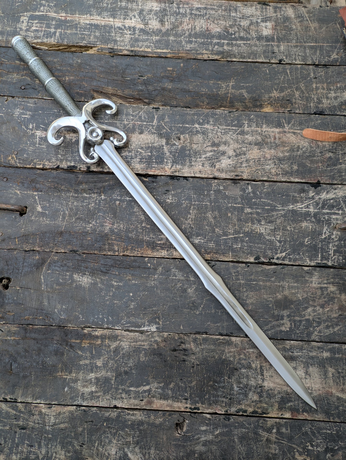 Medieval Display Sword, 40 Inch European Style Decorative Collectible with Scabbard, Historical Inspired Wall Decor