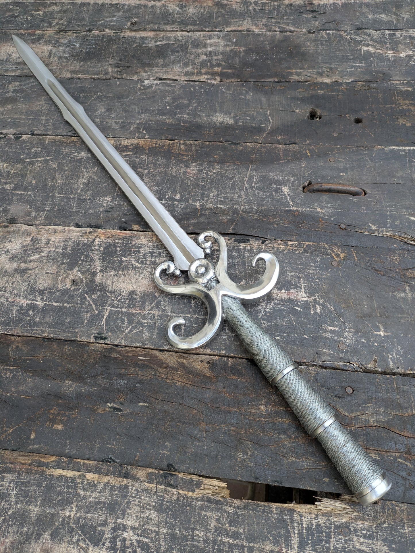 Medieval Display Sword, 40 Inch European Style Decorative Collectible with Scabbard, Historical Inspired Wall Decor