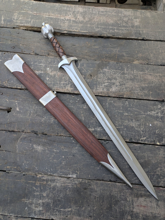 Handmade High Carbon Steel Medieval Short Sword with Wooden Scabbard | Viking Inspired Display Sword | Cosplay Collector Replica