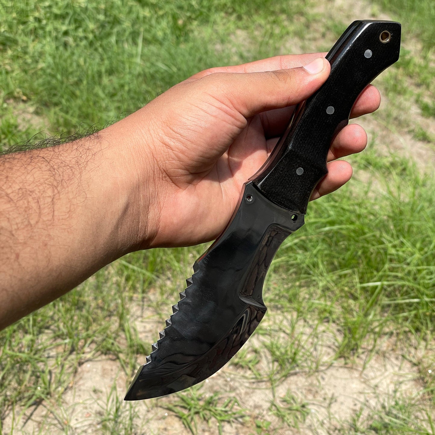 Handmade Tracker Hunting Knife, 6″ Stainless Steel Blade, 5″ Micarta Handle, Full Tang Outdoor Survival Knife
