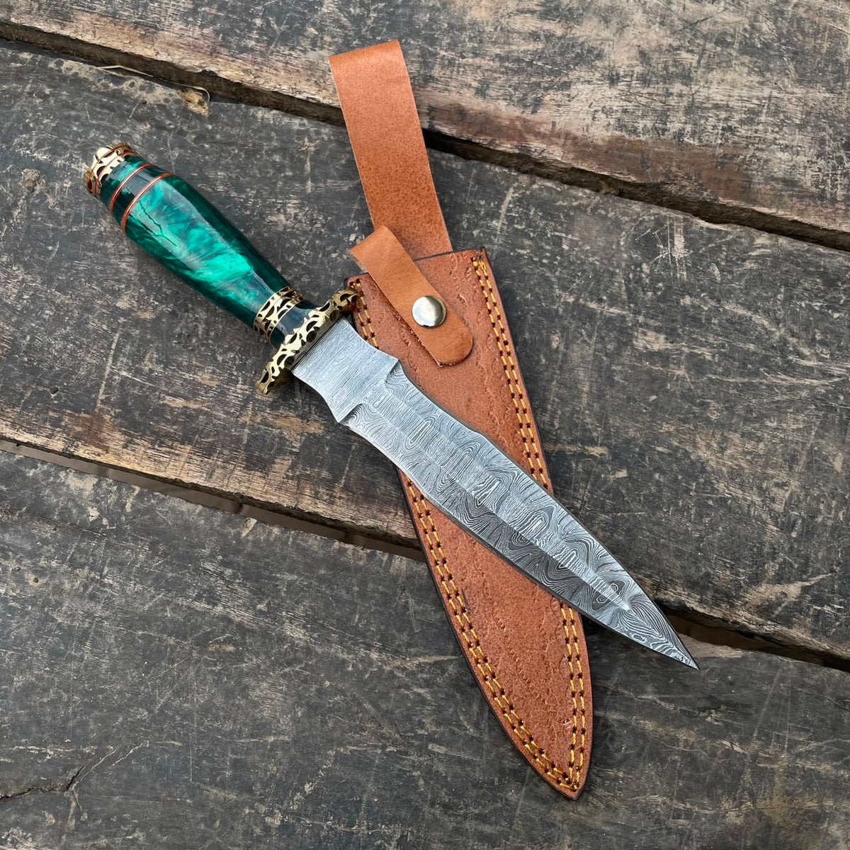 Hand Forged Damascus Steel Athame Dagger Custom Engraved Fantasy Collector Knife Gift