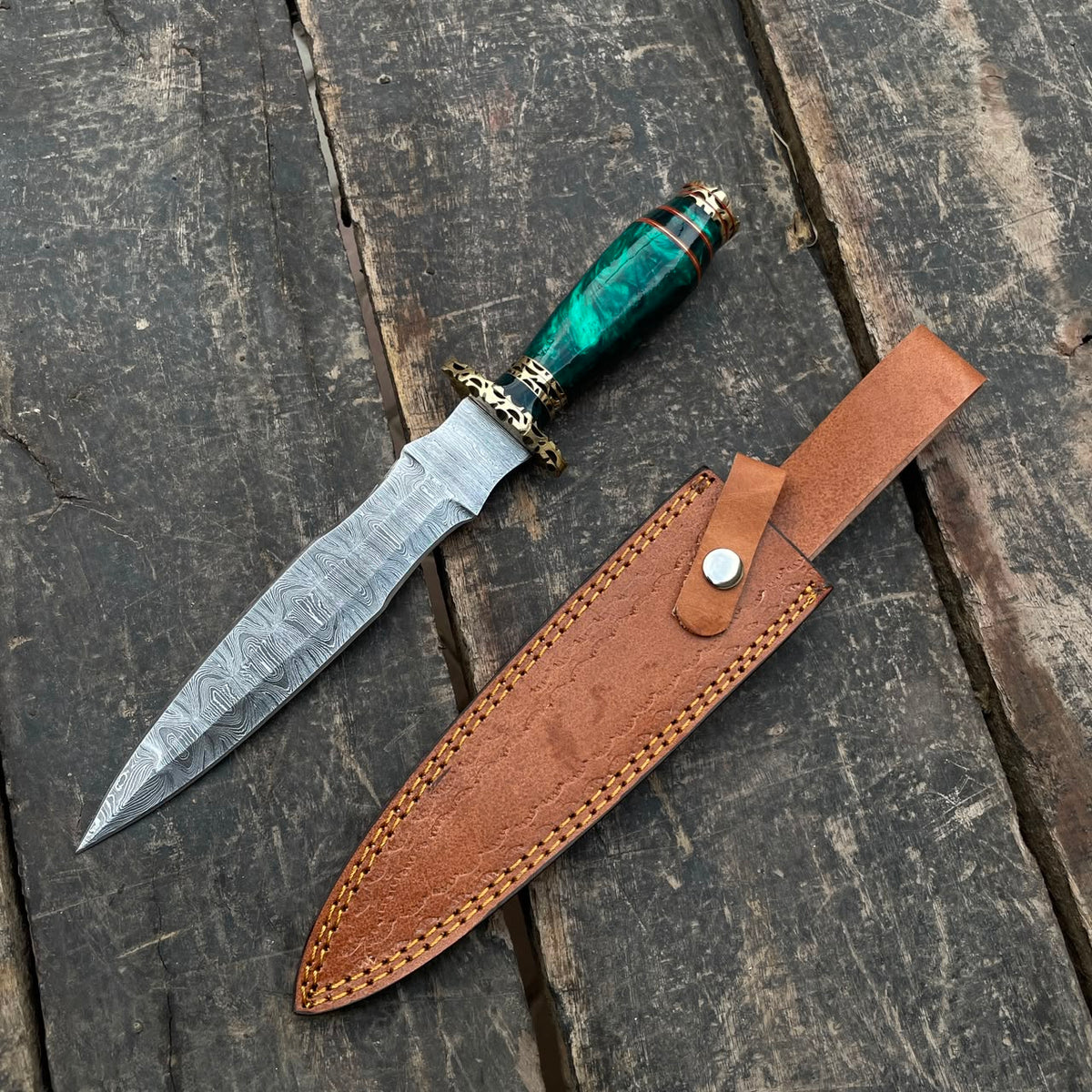 Hand Forged Damascus Steel Athame Dagger Custom Engraved Fantasy Collector Knife Gift