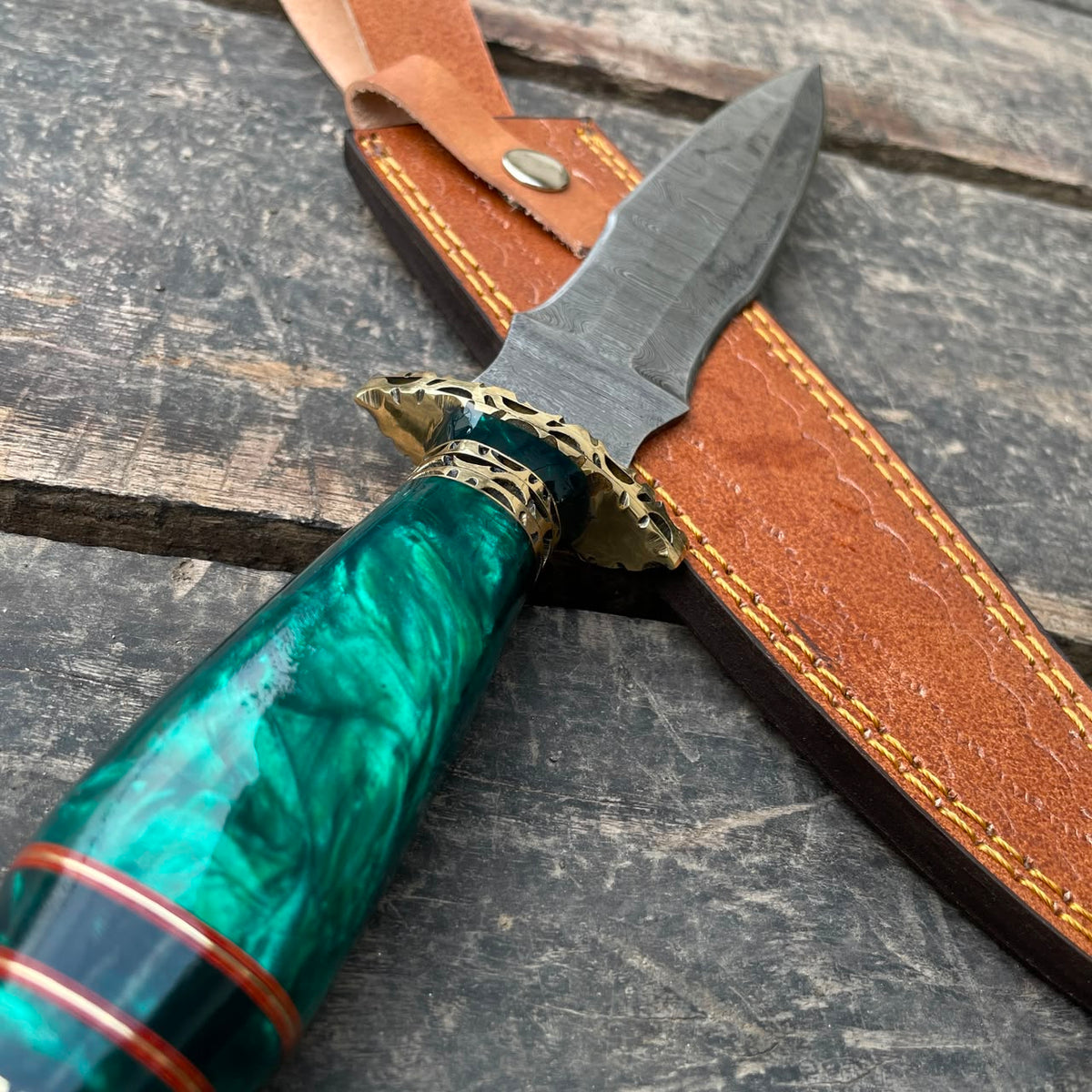 Hand Forged Damascus Steel Athame Dagger Custom Engraved Fantasy Collector Knife Gift