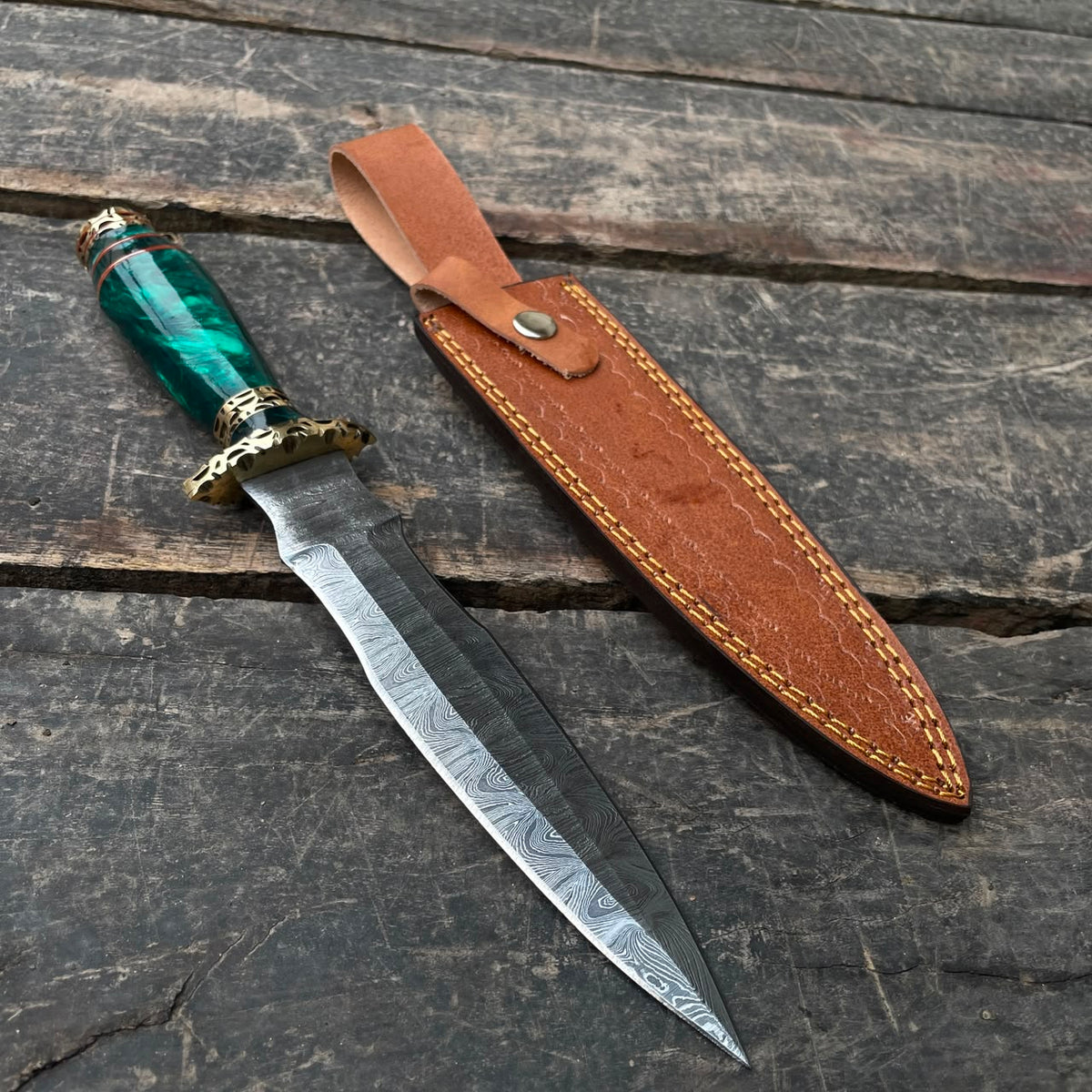 Hand Forged Damascus Steel Athame Dagger Custom Engraved Fantasy Collector Knife Gift