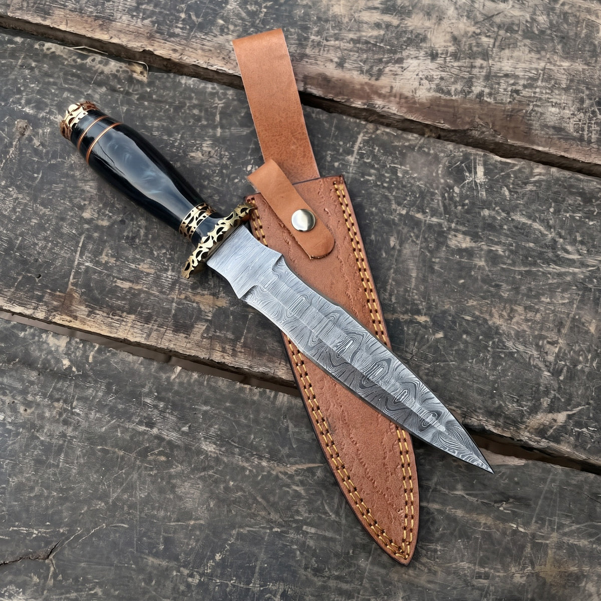 Hand Forged Damascus Steel Athame Dagger Custom Engraved Fantasy Collector Knife Gift