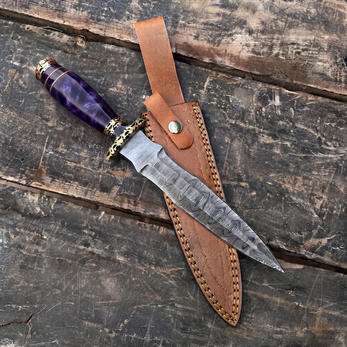 Hand Forged Damascus Steel Athame Dagger Custom Engraved Fantasy Collector Knife Gift