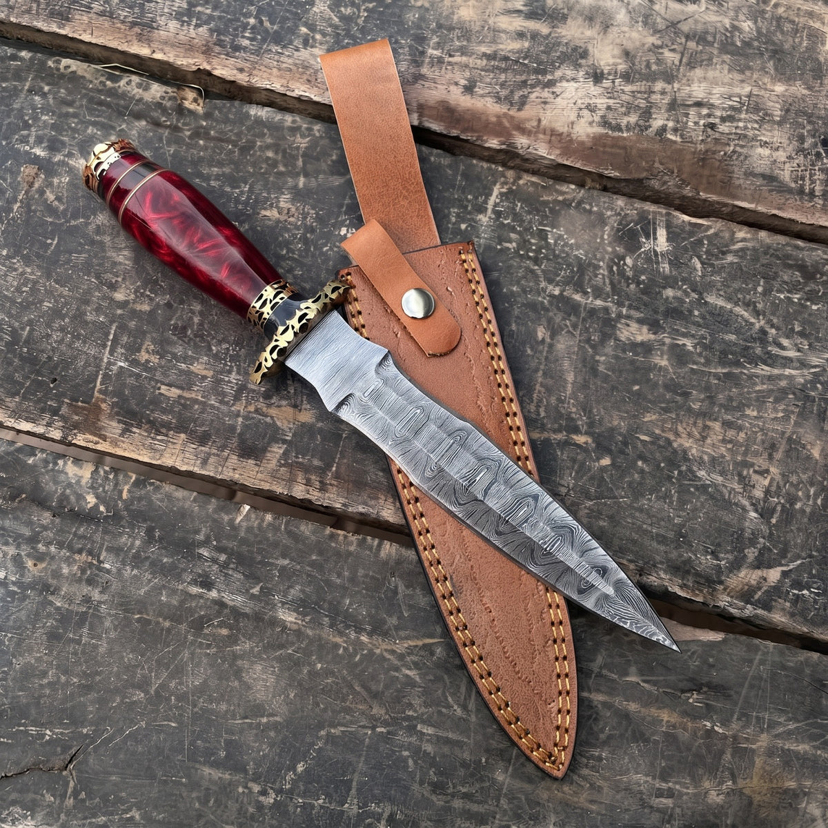 Hand Forged Damascus Steel Athame Dagger Custom Engraved Fantasy Collector Knife Gift