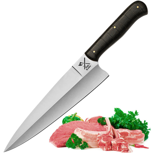 Professional Kitchen Chef Knife,13 Inch Stainless Steel Blade, 8 Inch Sharp Dull Polish Kitchen Knife with Micarta Handle for Meat Cutting & Cooking