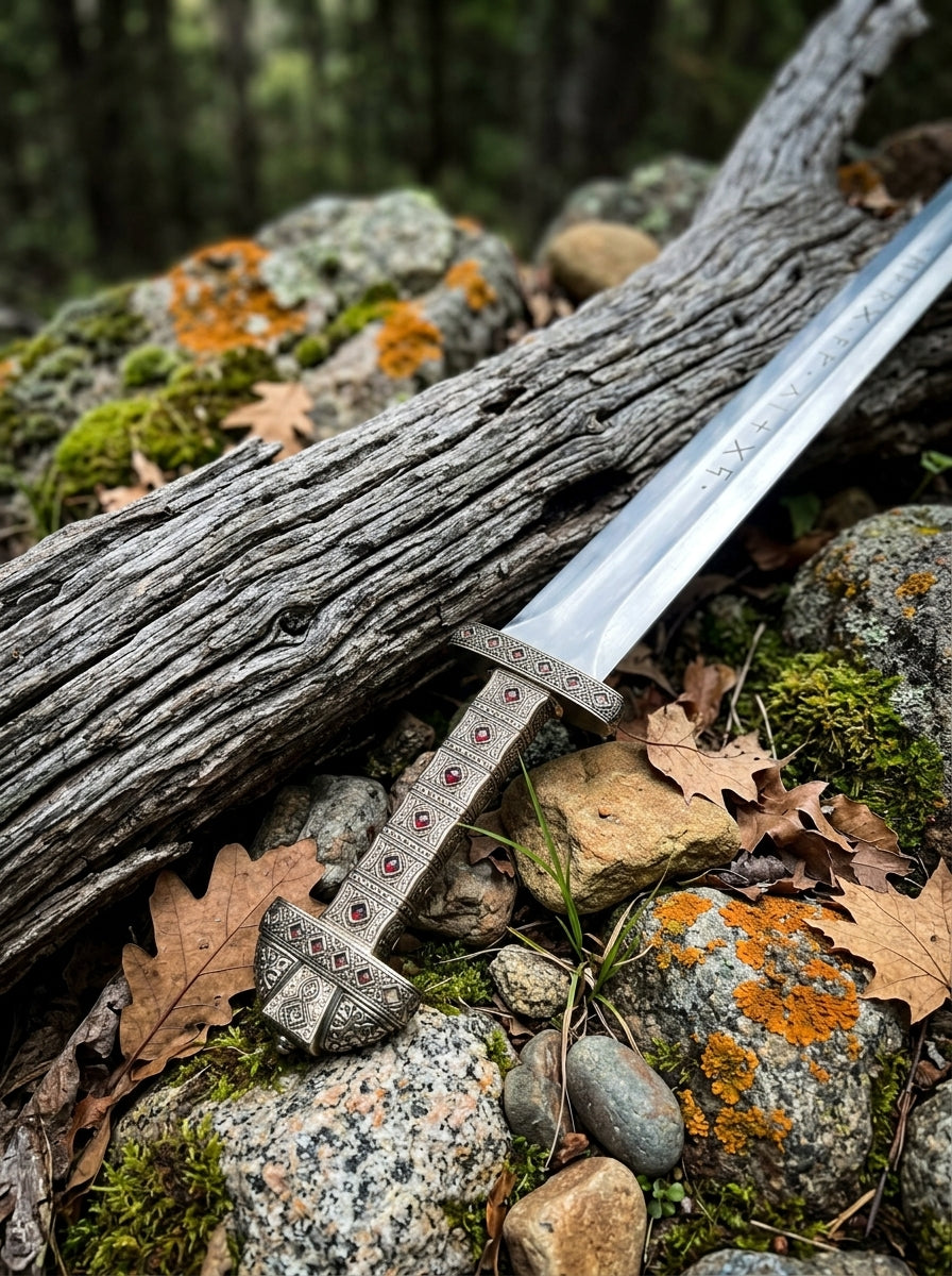 Viking collectible sword with ornamental fittings