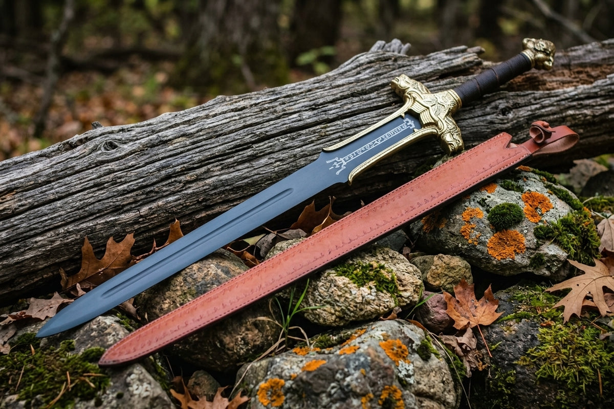 Handmade steel fantasy display sword full view