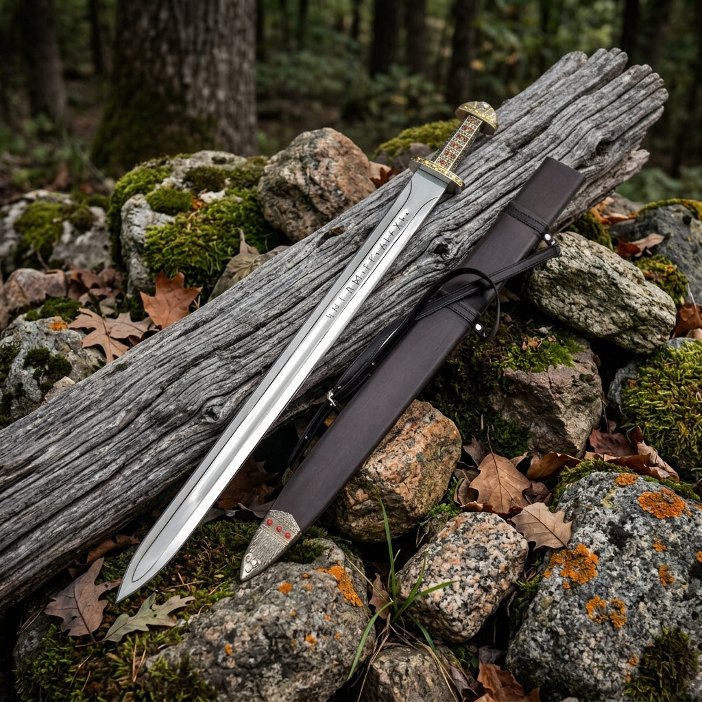 Handmade Viking display sword with decorative hilt