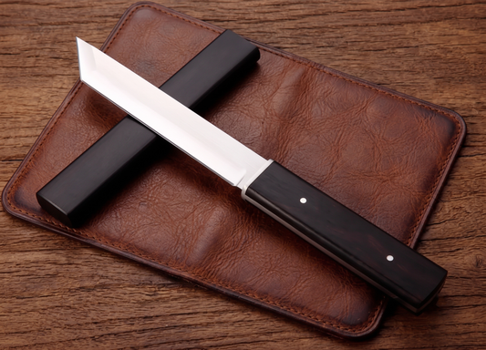 Sleek Double-Edged Japanese Tanto Knife, Stainless Steel Samurai Blade