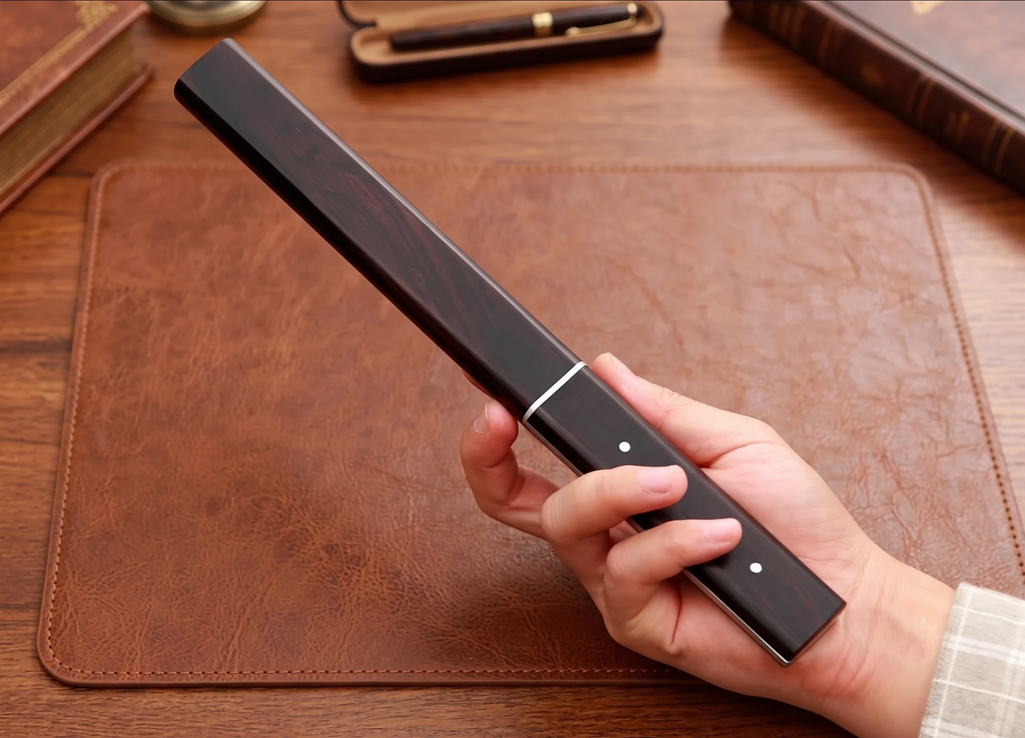 Sleek Double-Edged Japanese Tanto Knife, Stainless Steel Samurai Blade