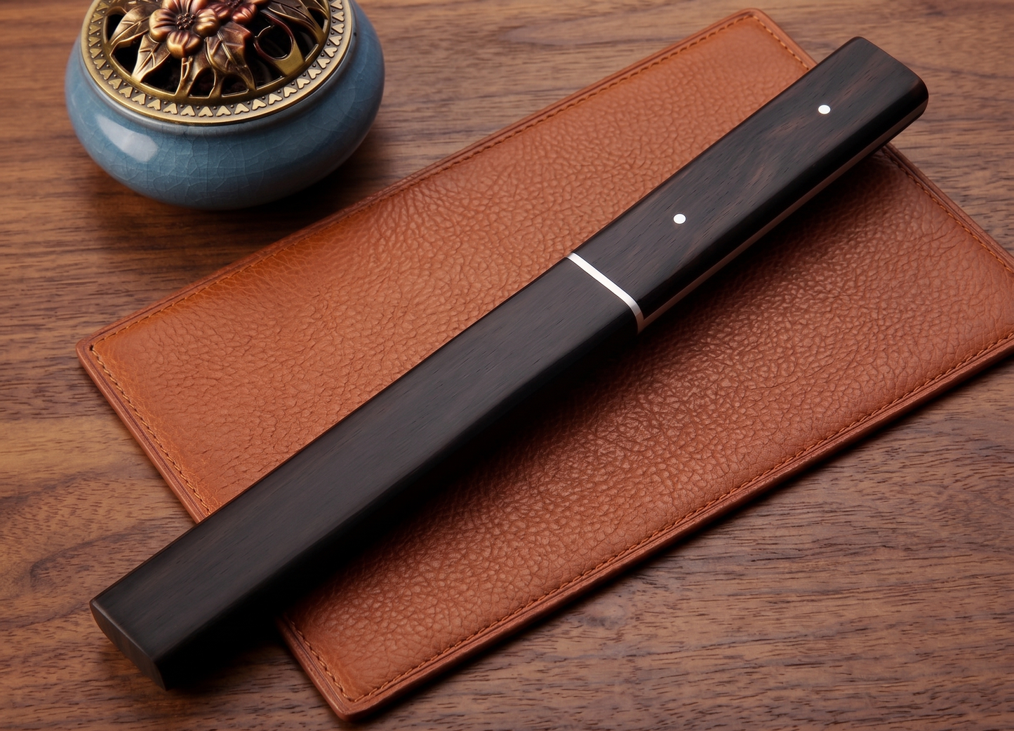 Sleek Double-Edged Japanese Tanto Knife, Stainless Steel Samurai Blade