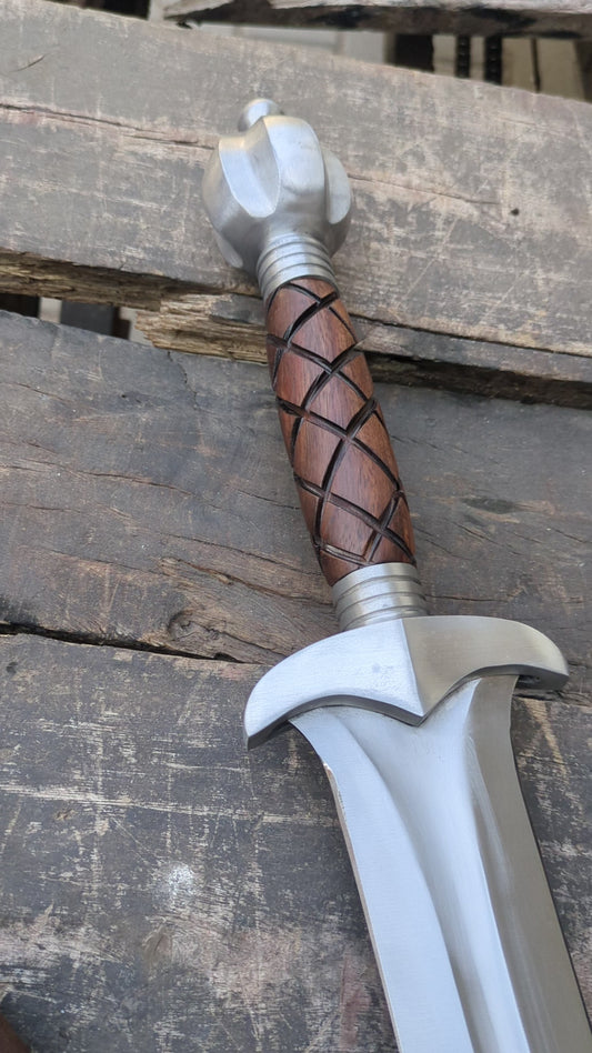 Handmade High Carbon Steel Medieval Short Sword with Wooden Scabbard | Viking Inspired Display Sword | Cosplay Collector Replica