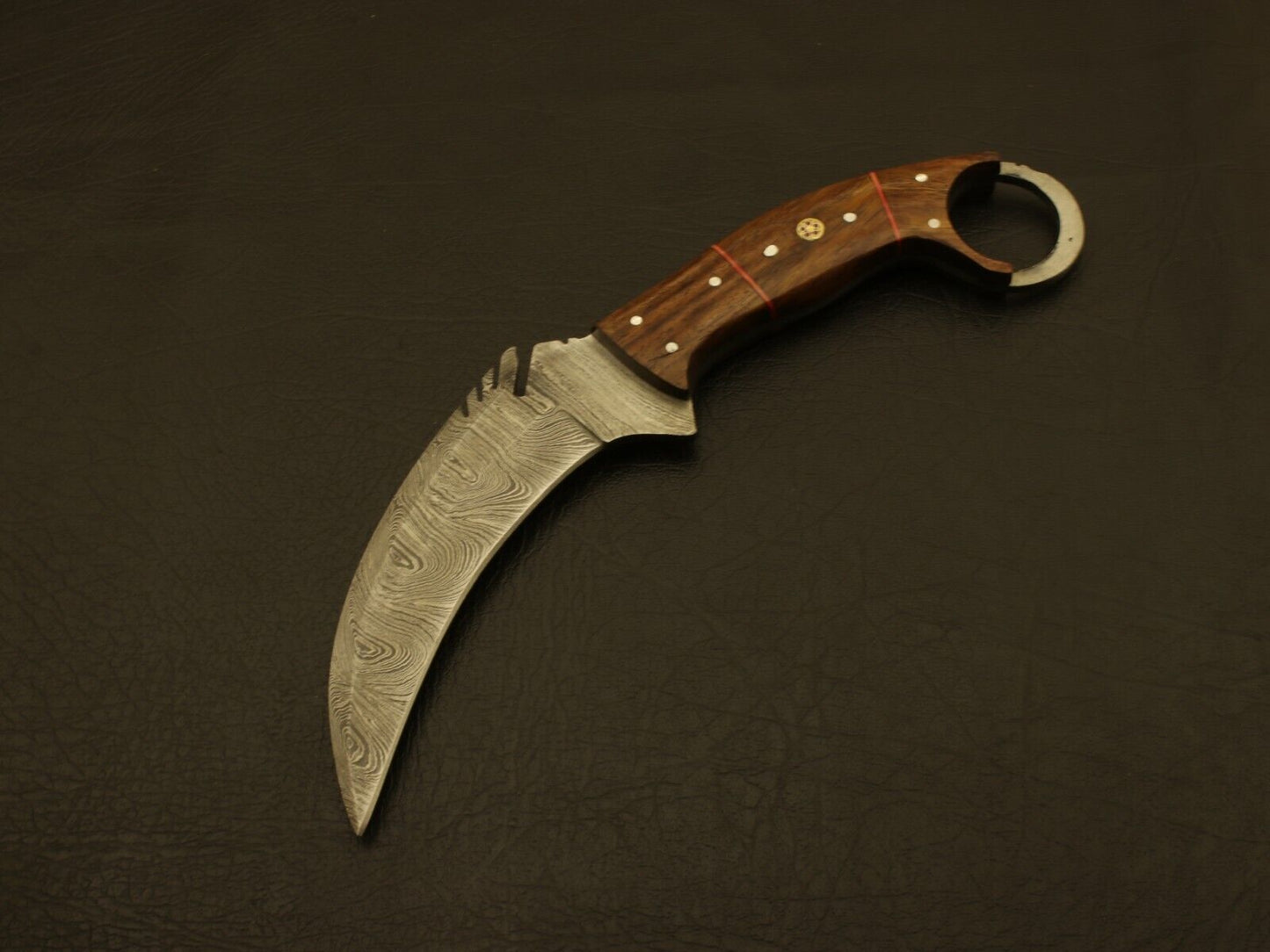 Handcrafted Damascus Steel Karambit Knife with Sheath