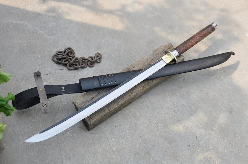 Hand-Forged  Samurai Japanese Sword, 5160 Spring Steel with Engraved Rosewood Handle