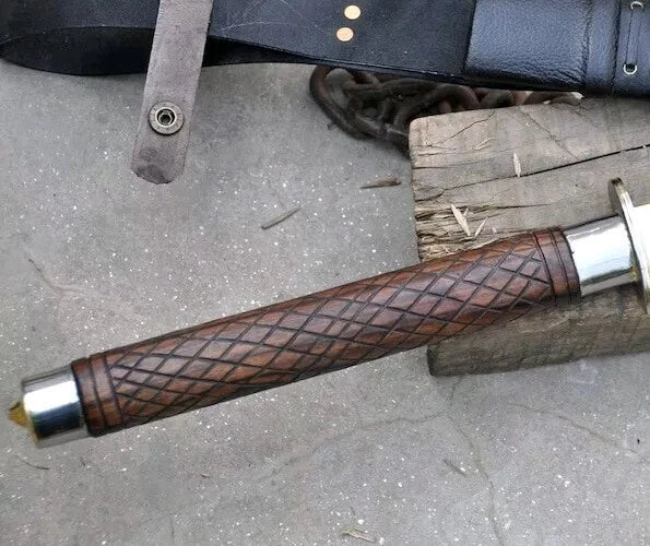 Hand-Forged  Samurai Japanese Sword, 5160 Spring Steel with Engraved Rosewood Handle