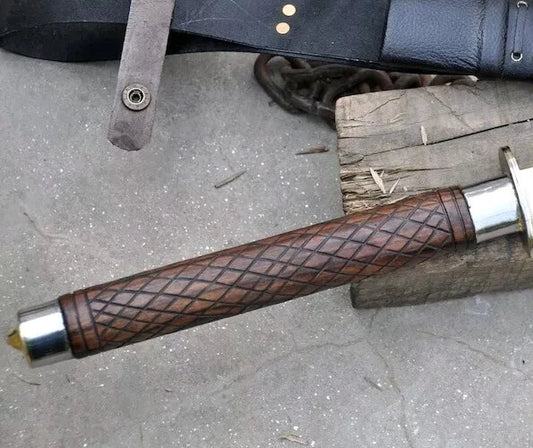 Hand-Forged  Samurai Japanese Sword, 5160 Spring Steel with Engraved Rosewood Handle