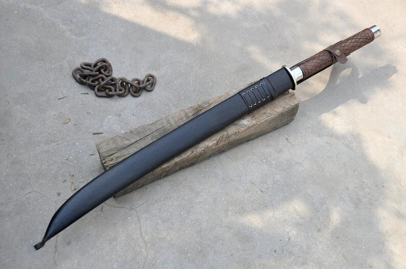Hand-Forged  Samurai Japanese Sword, 5160 Spring Steel with Engraved Rosewood Handle