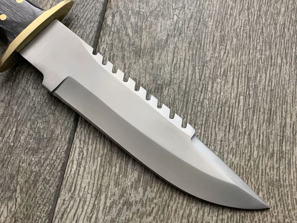 Fixed Blade Tactical Bowie Knife – Full Tang Military Style Combat Knife with Sheath – Survival Outdoor Hunting Knife